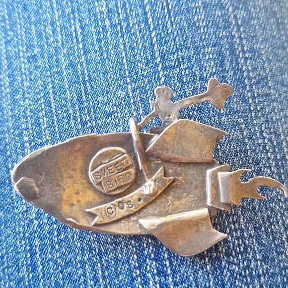 Sweet Bird Studio .925 Silver "Rocket Girl" Pendant - Picture 2 of 2